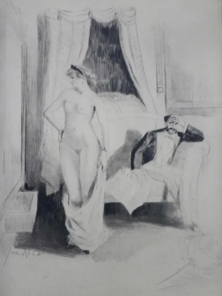 Etching Ablett - Eaux-fortes pour Nana, par William Ablett 