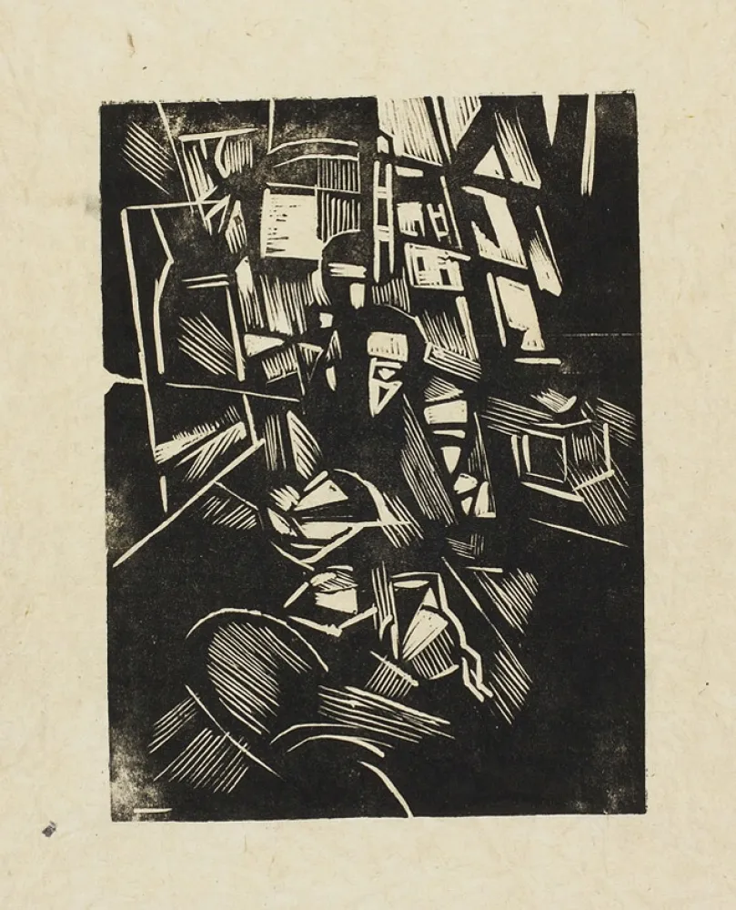 Woodcut Achmann - Studierender II (Student II)