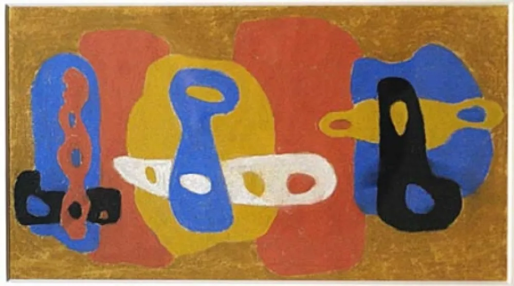 No Technical Ackermann - Abstrakte Komposition mit gelochten Elementen. 