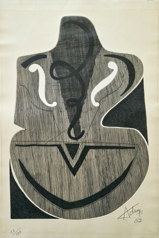 Engraving Adam - Le violon