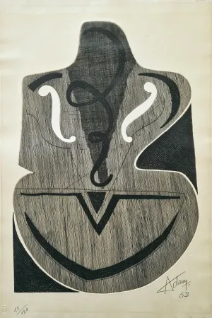 Engraving Adam - Le violon