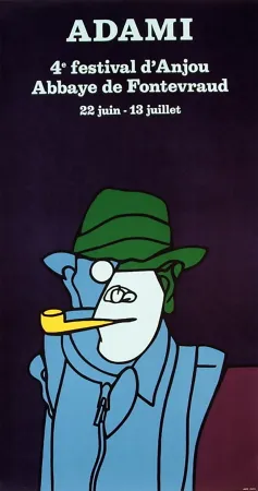 Lithograph Adami - ADAMI 78 : Exposition à l'Abbaye de Fontevraud (Affiche originale).