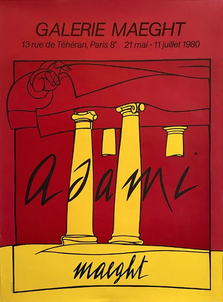 Lithograph Adami - ADAMI 80 : Affiche en lithographie originale pour l'exposition Galerie Maeght.