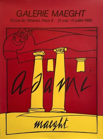 Lithograph Adami - ADAMI 80 : Affiche en lithographie originale pour l'exposition Galerie Maeght.