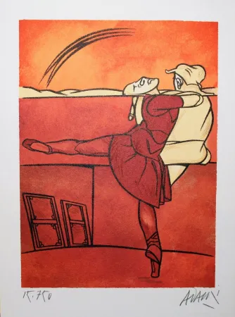 Lithograph Adami - Ballet