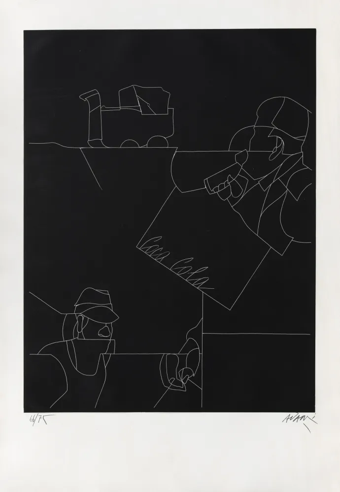 Etching Adami - Disegno di un paesaggio