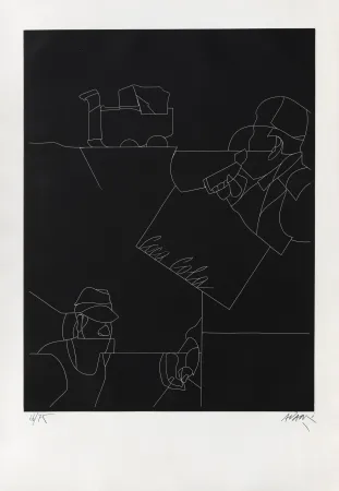 Etching Adami - Disegno di un paesaggio