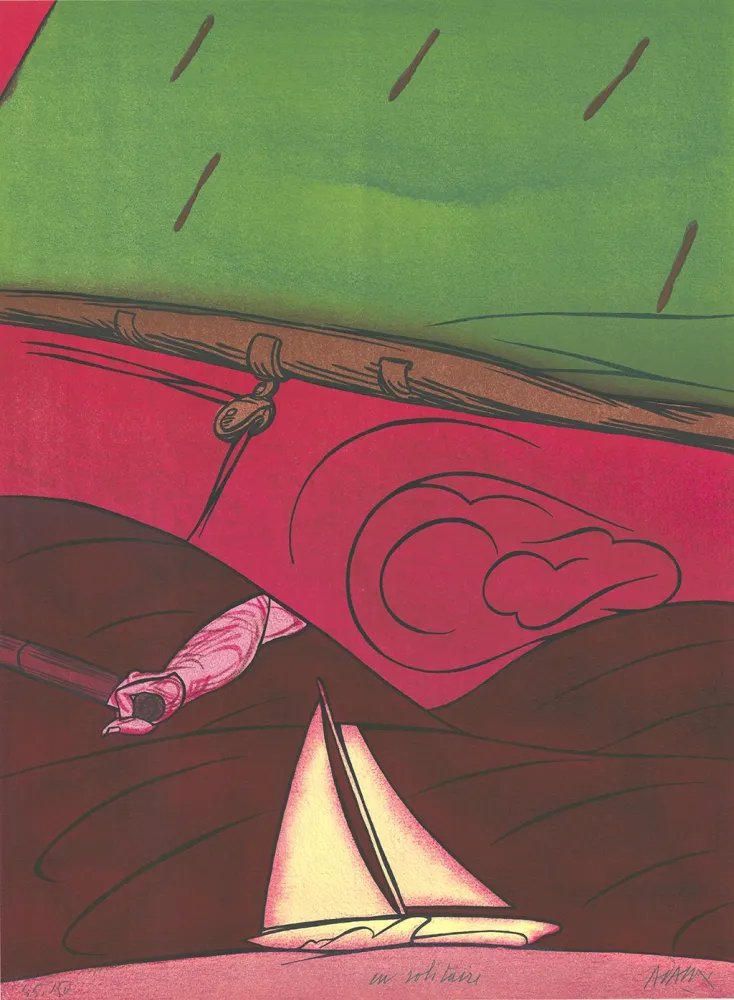 Lithograph Adami - En solitaire