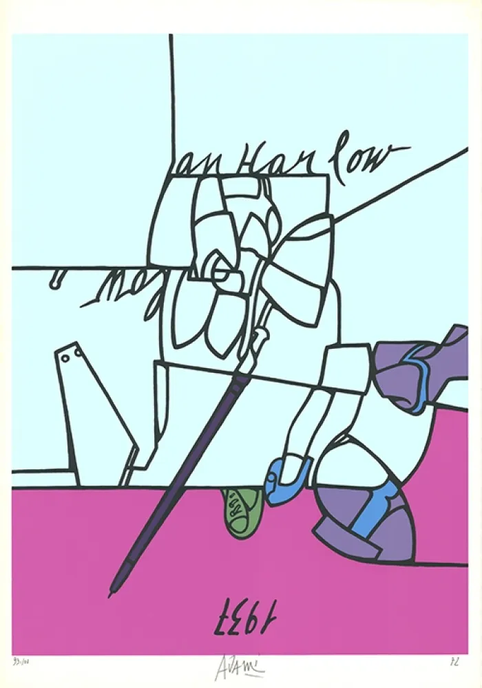 Lithograph Adami - Jan (i.e., Jean) Harlow