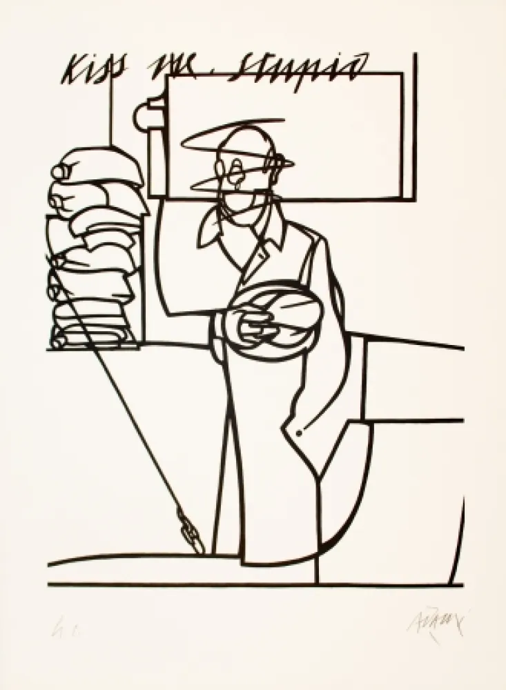 Lithograph Adami - Kiss me stupid