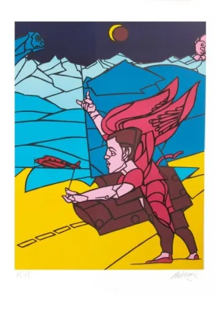 Lithograph Adami - L'ANGE