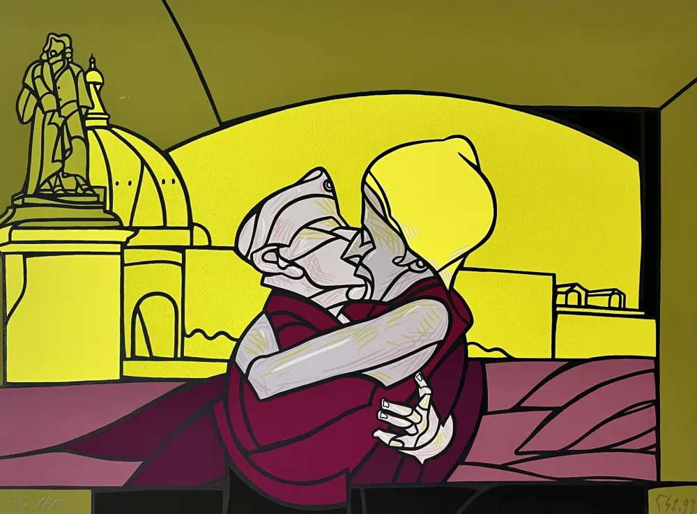 Lithograph Adami - Le Baiser