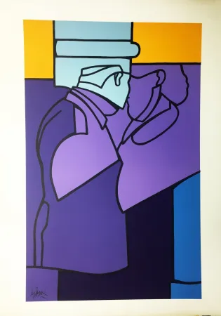 Lithograph Adami - LE BAISER (Kissing couple) ou 