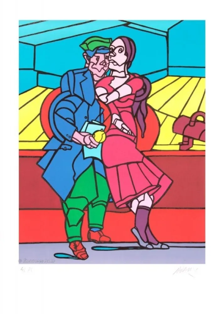 Lithograph Adami - Le couple