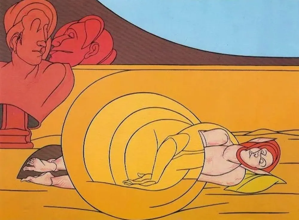 Lithograph Adami - Le Fil d'Ariane...radio Francia