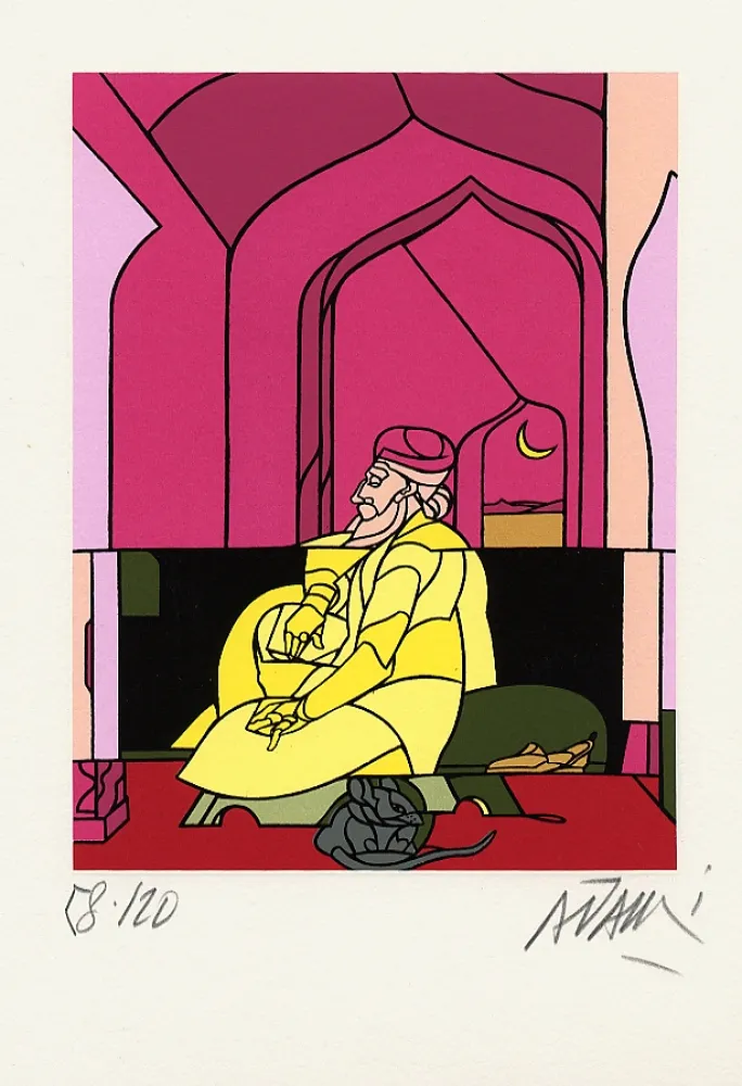 Lithograph Adami - Le Grand Moghol 