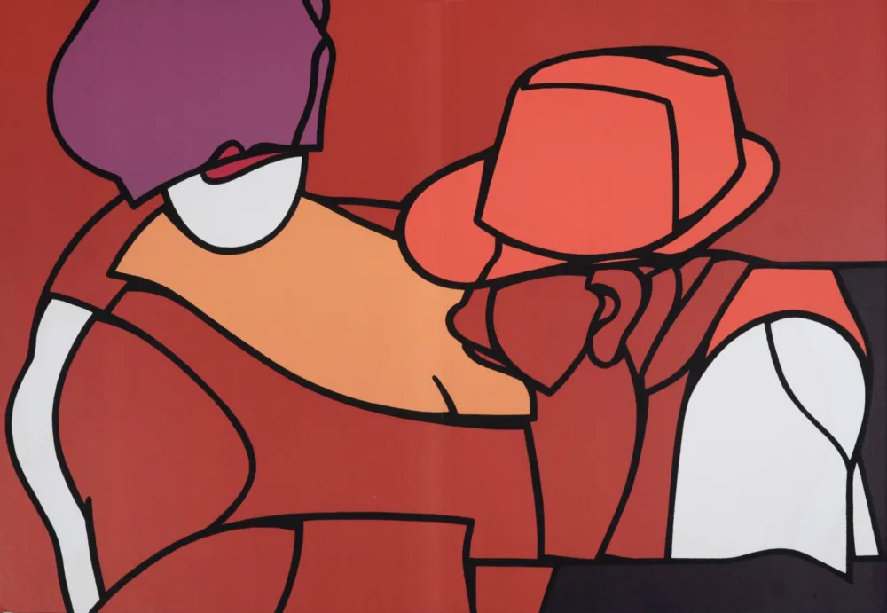 Lithograph Adami - Le Peintre et le Modèle