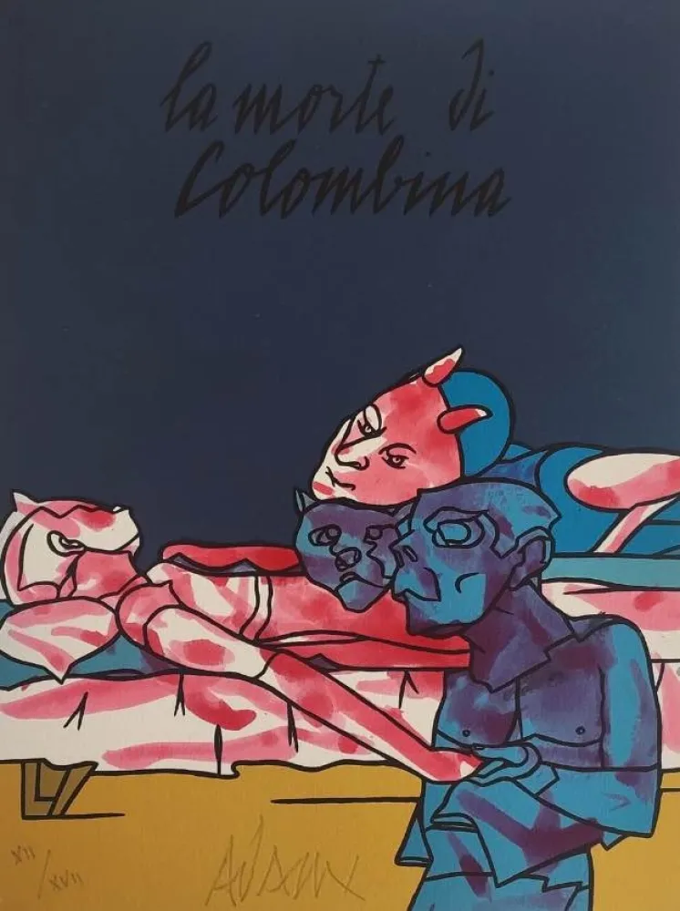 Lithograph Adami - Les Impromptus du matin - Colombine
