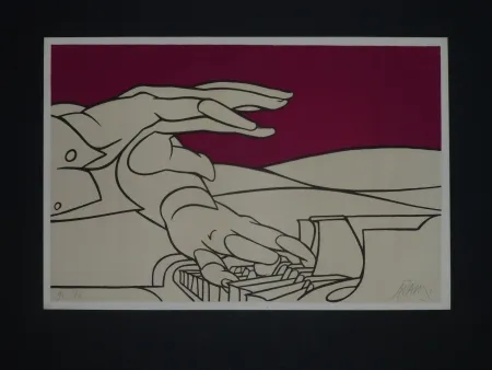 Lithograph Adami - Les mains du pianiste