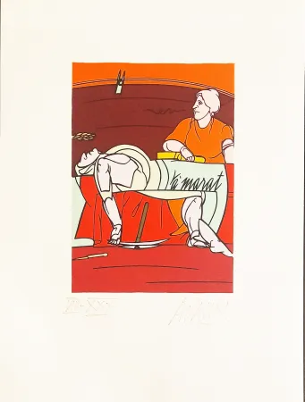 Lithograph Adami - Marat