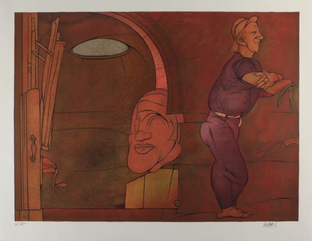 Lithograph Adami - Naissance de la penture