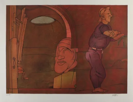 Lithograph Adami - Naissance de la penture