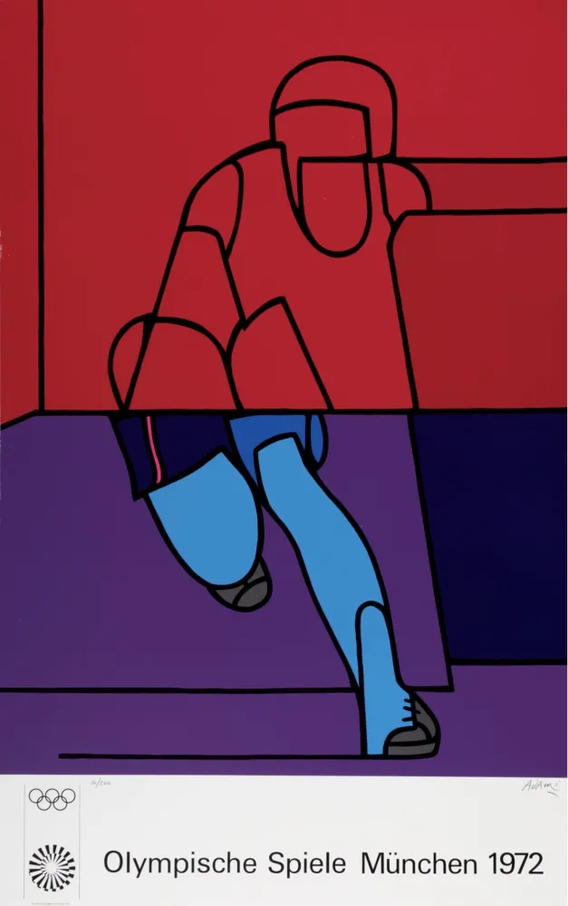 Lithograph Adami - Olympia München, 1972 - Hand-signed