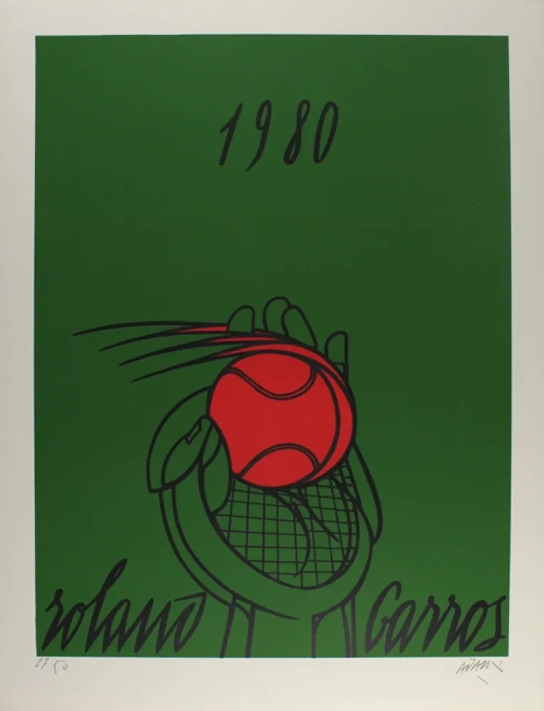 Lithograph Adami - Roland Garros (vert)