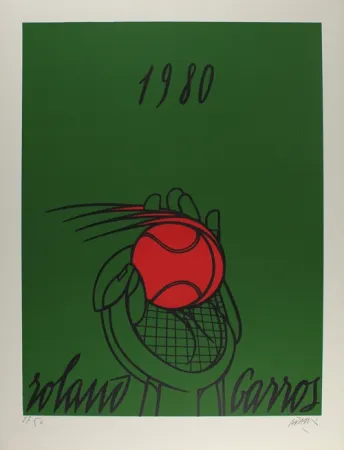 Lithograph Adami - Roland Garros (vert)