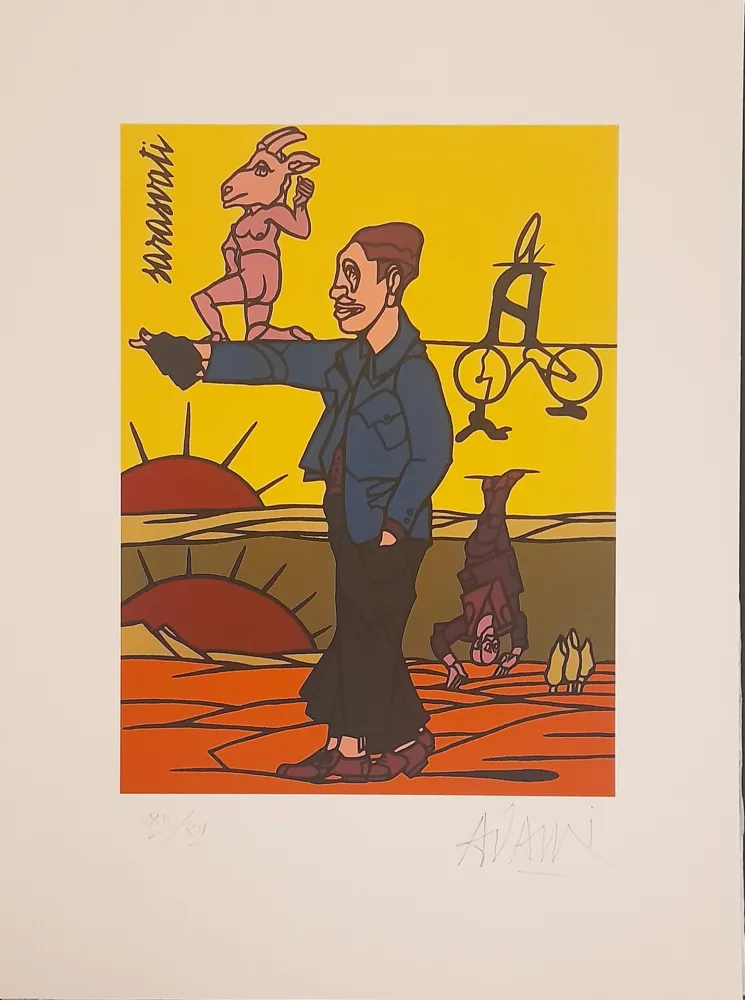 Lithograph Adami - Sarasvati