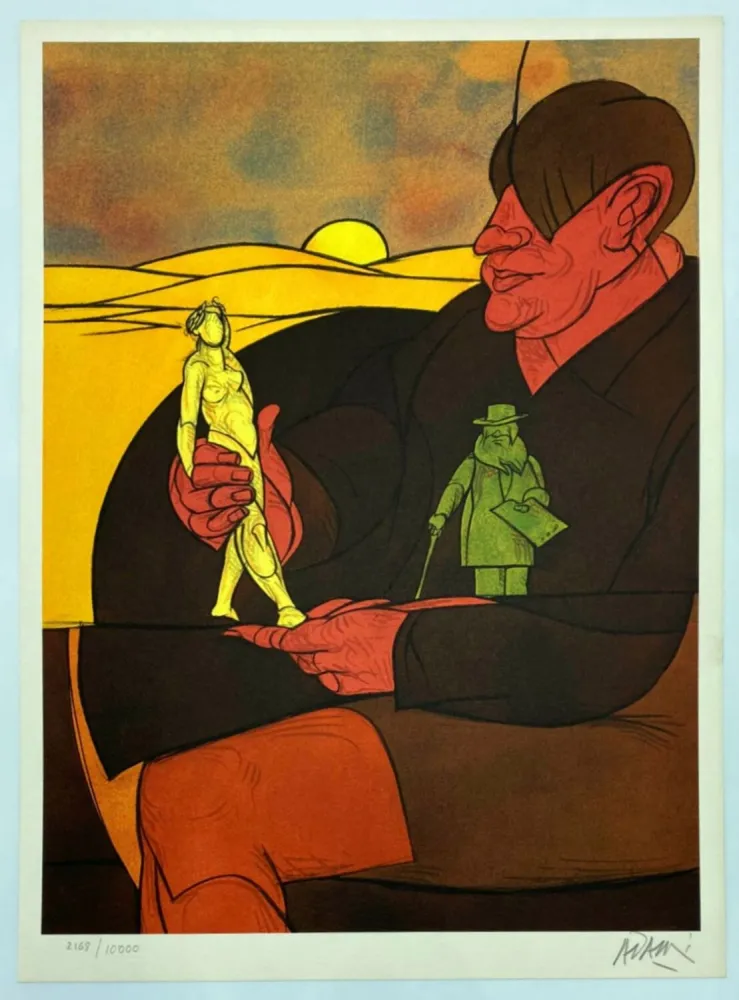 Lithograph Adami - Statuette