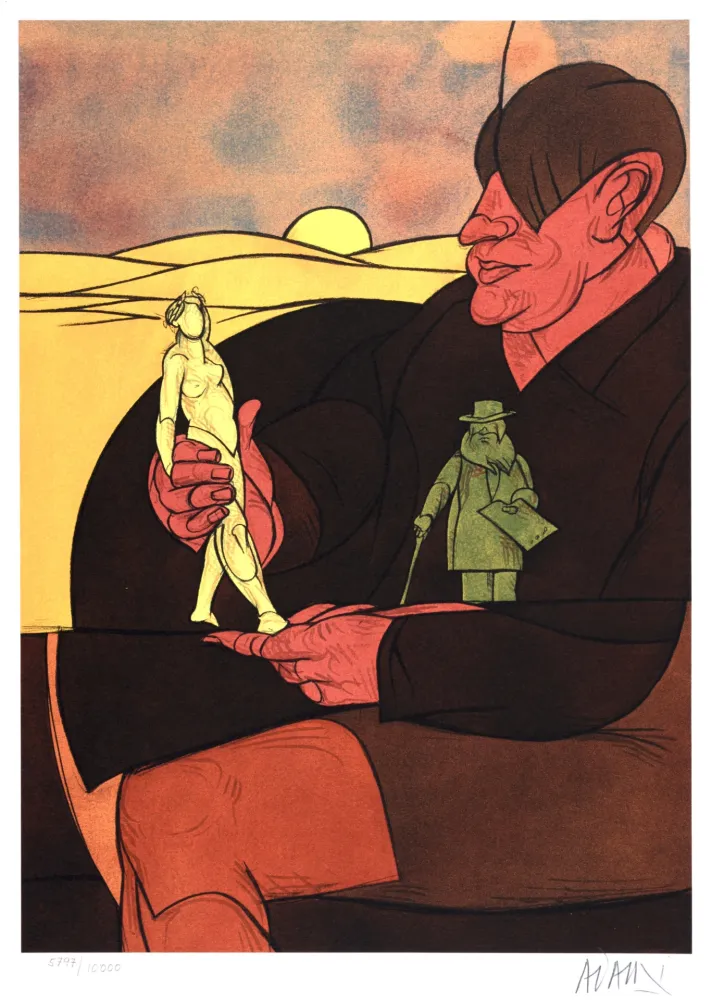 Lithograph Adami - Statuette, 1982 - Hand-signed