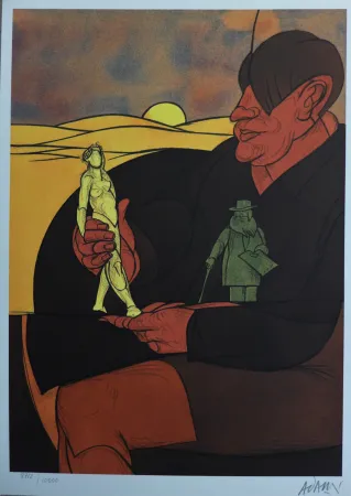 Lithograph Adami - Statuette