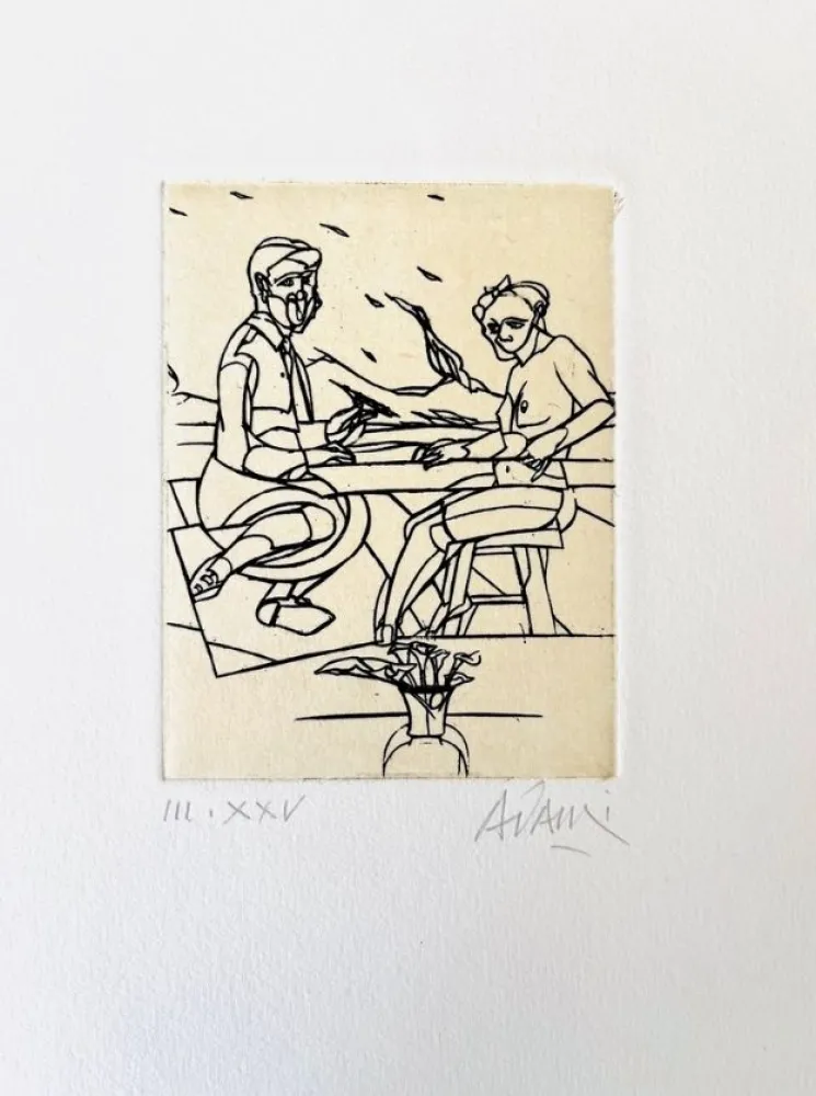 Etching Adami - Traces de feu furieux