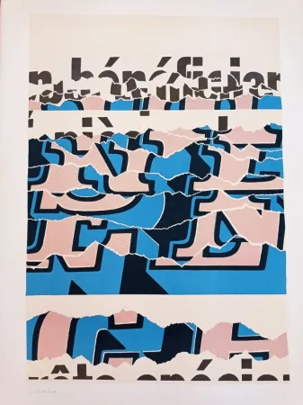 Lithograph Aeschbacher - Arthur Aeschbacher - Composition, cca 1970, Lithograph on Arches paper, handsigned!