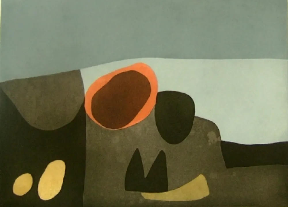 Etching And Aquatint Afro - Vulcani II