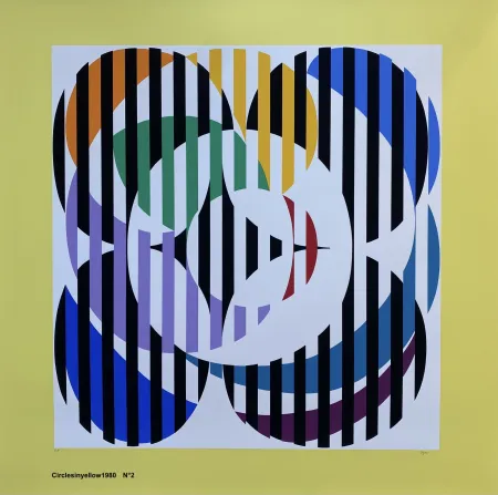 Screenprint Agam - YELLOW CIRCLE 2