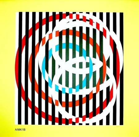 Screenprint Agam - YELLOW CIRCLE 3