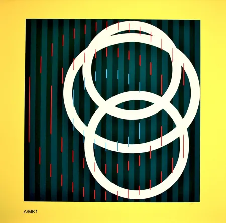 Screenprint Agam - YELLOW CIRCLE 4