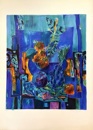 Lithograph Agostini  - Nature Morte aux Fruits