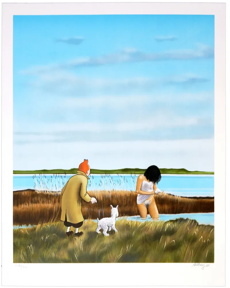 Lithograph Ahlberg - (River)