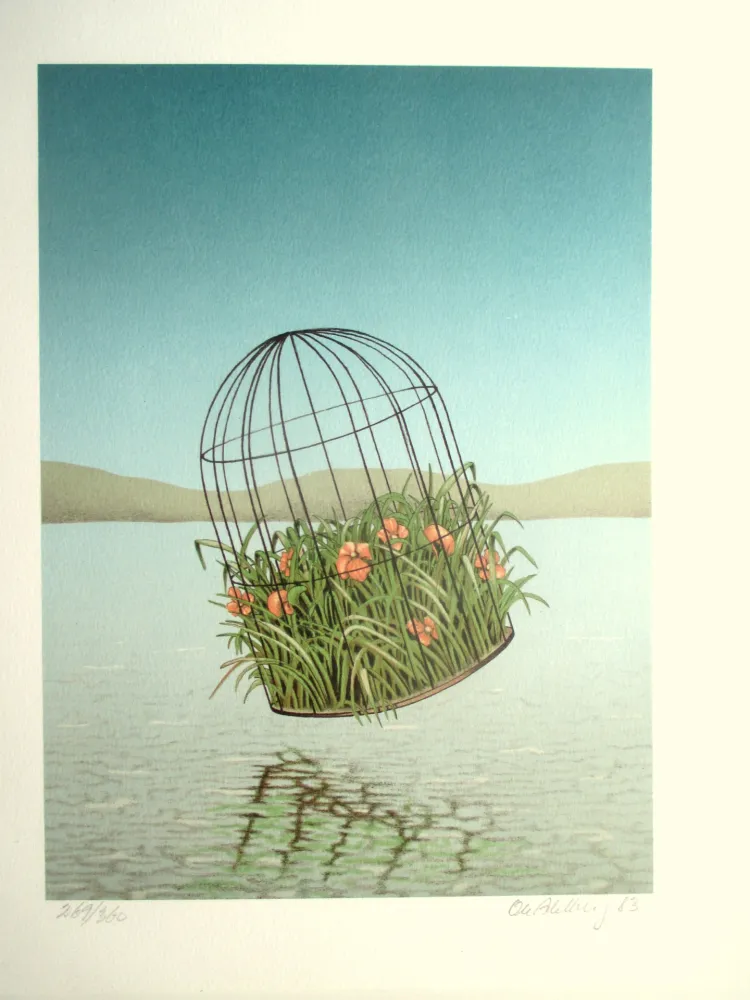 Lithograph Ahlberg - Weightles growth