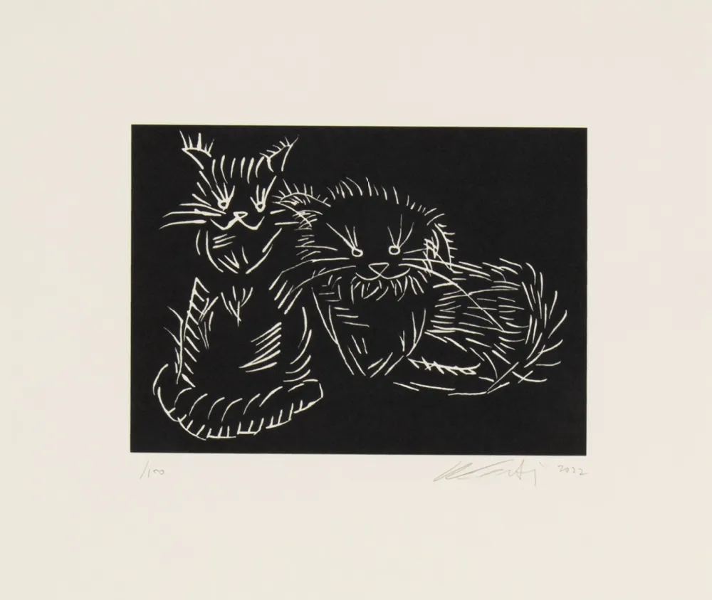 Screenprint Ai - Cats - pink edition