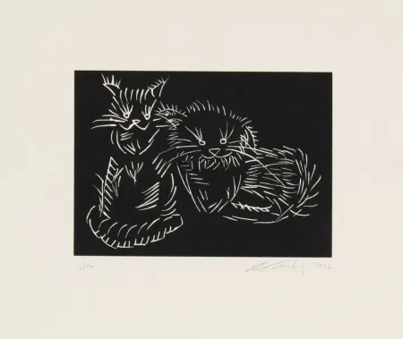 Screenprint Ai - Cats - pink edition