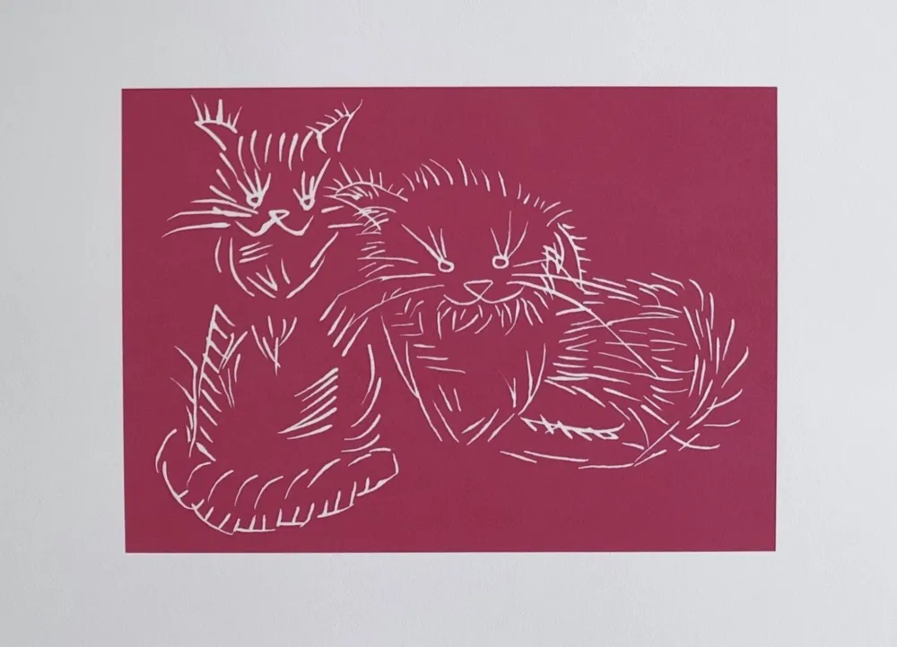 Screenprint Ai - Cats - pink edition