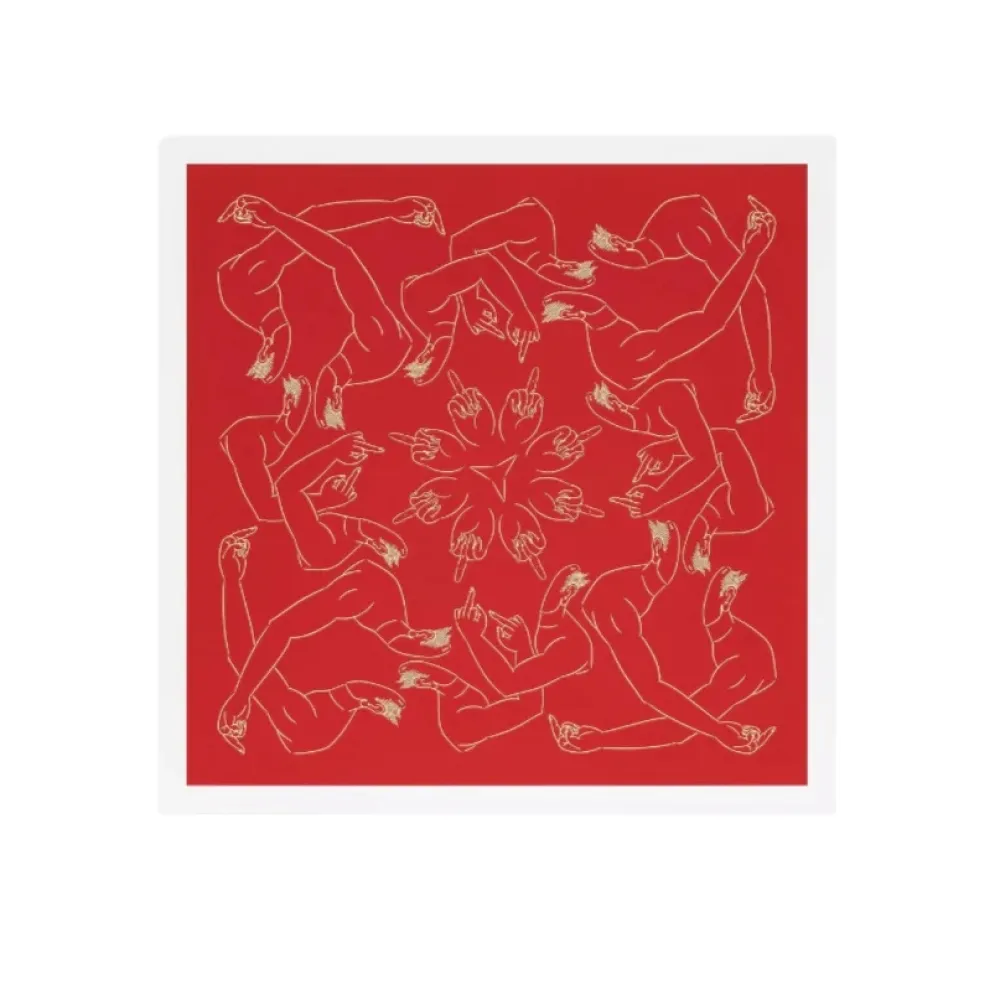 Lithograph Ai - Middle Finger in Red 