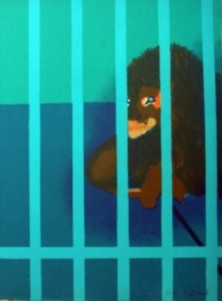 Lithograph Aillaud - Le lion