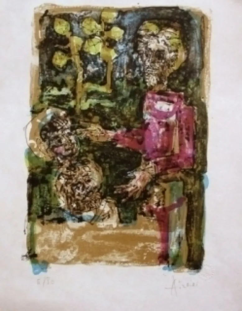 Lithograph Aizpiri - LE PERE