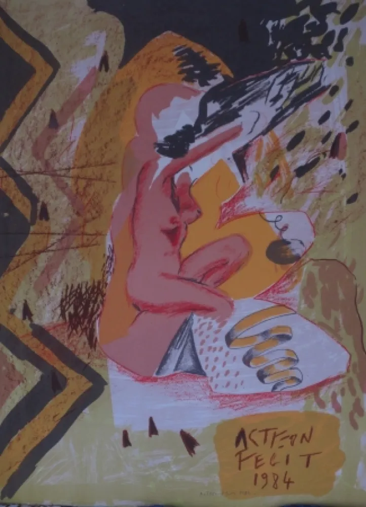 Lithograph Alberola - Acteon fecit