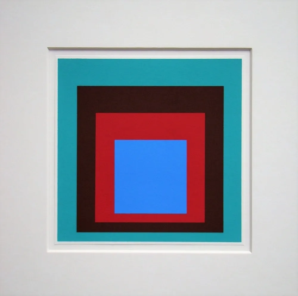 Screenprint Albers - Homage to the Square - Protected Blue,1957